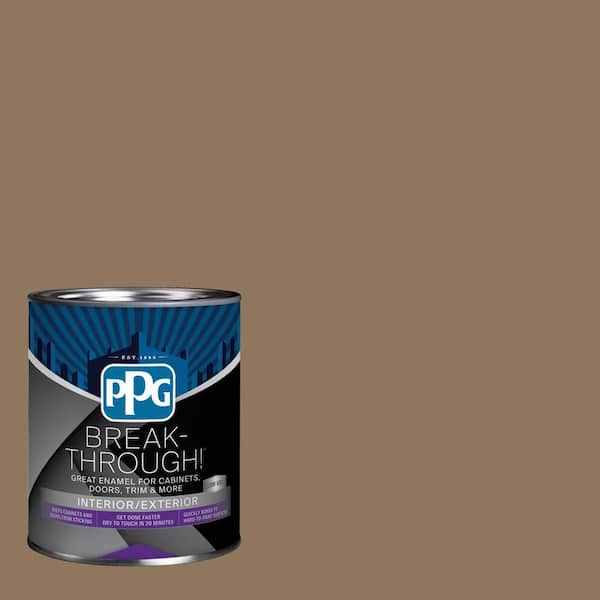 Break-Through! 1 qt. PPG1085-6 Hat Box Brown Semi-Gloss Door, Trim & Cabinet Paint