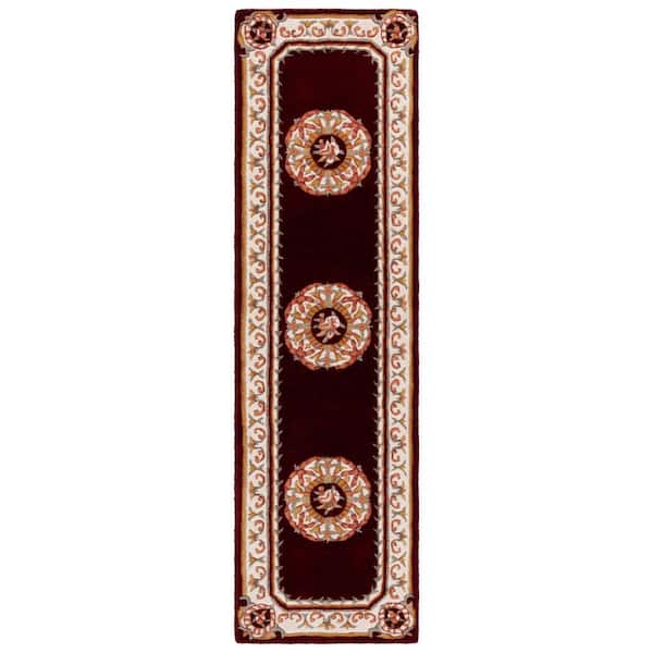 Naples 2 ft. x 8 ft. Red/Ivory Ornate Medallion Runner Rug