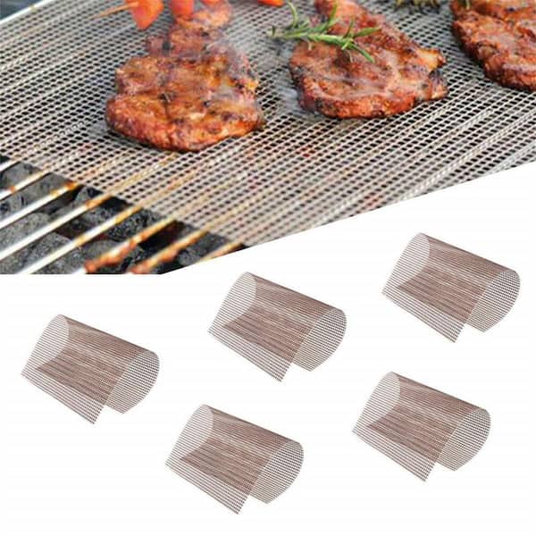 igennem guiden Kedelig Dyiom 13 in. x 15 in. Brown Reusable Heavy-Duty BBQ Grill Mesh Mat Non-Stick,  Cooking Accessories (Set of 5) B07TYWNY2F - The Home Depot