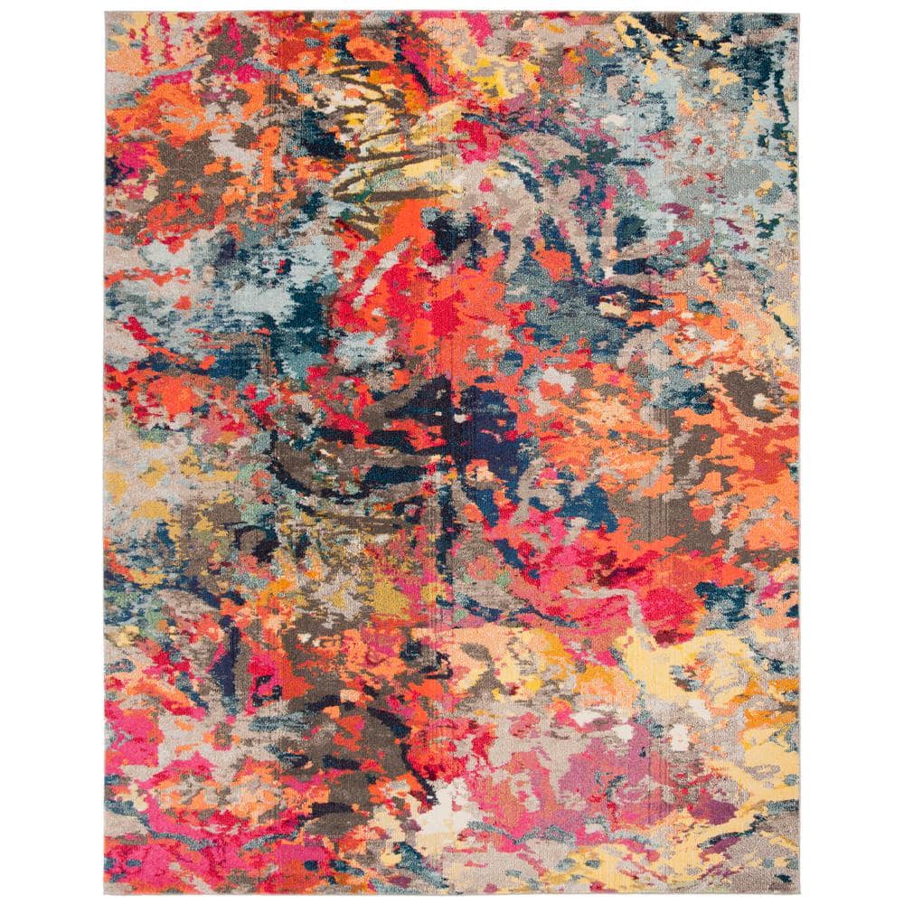 Hand-knotted Blue Synthetic Round Boho-Chic Small Rug