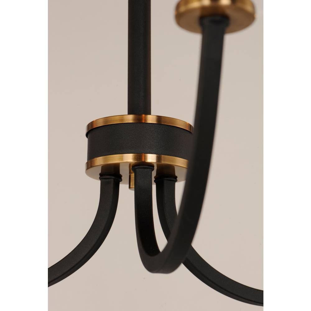 Charlton Black and Antique Brass 5-Light Candelabra Chandelier