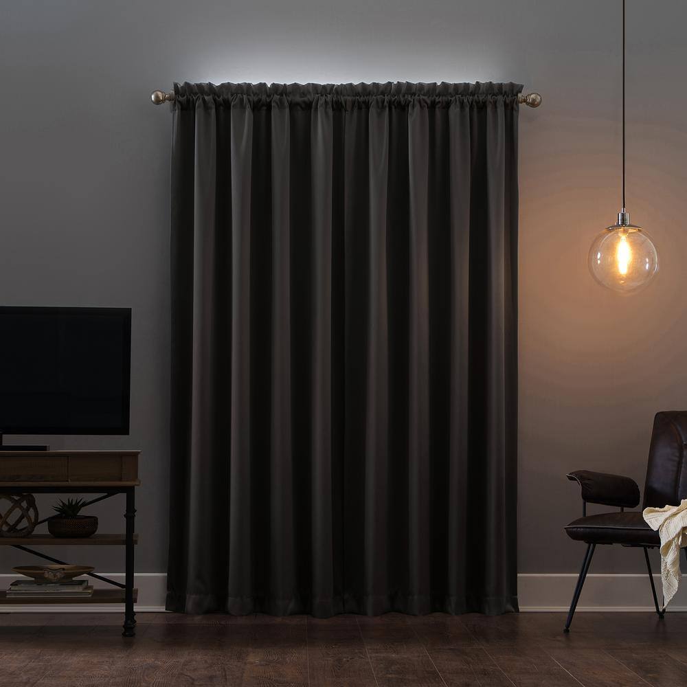 Sun Zero Gray 84" Blackout Rod Pocket Curtain Panel