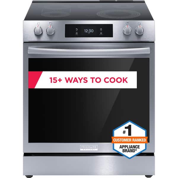 Gallery 30 in. 6.2 cu.ft. 5 Burner Element Slide-In Electric Range w/ Total Convection & Air Fry, SmudgeProof Stainless