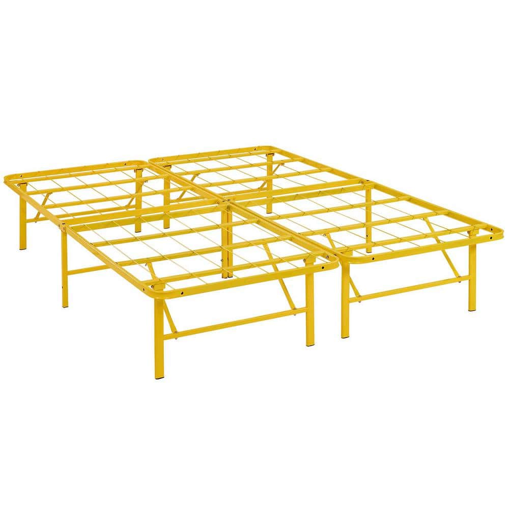 Horizon Full Yellow Stainless Steel Metal Bed Frame with Slats