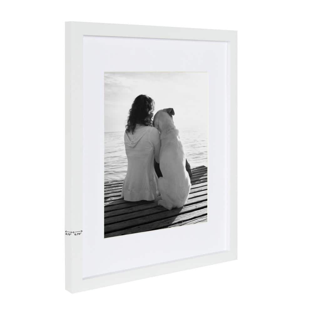White Wood 11x14 Matted Picture Frame Set of 4