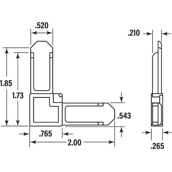 3/4 in. x 1/4 in. Screen Frame Corners, Plastic, Gray (4-pack)