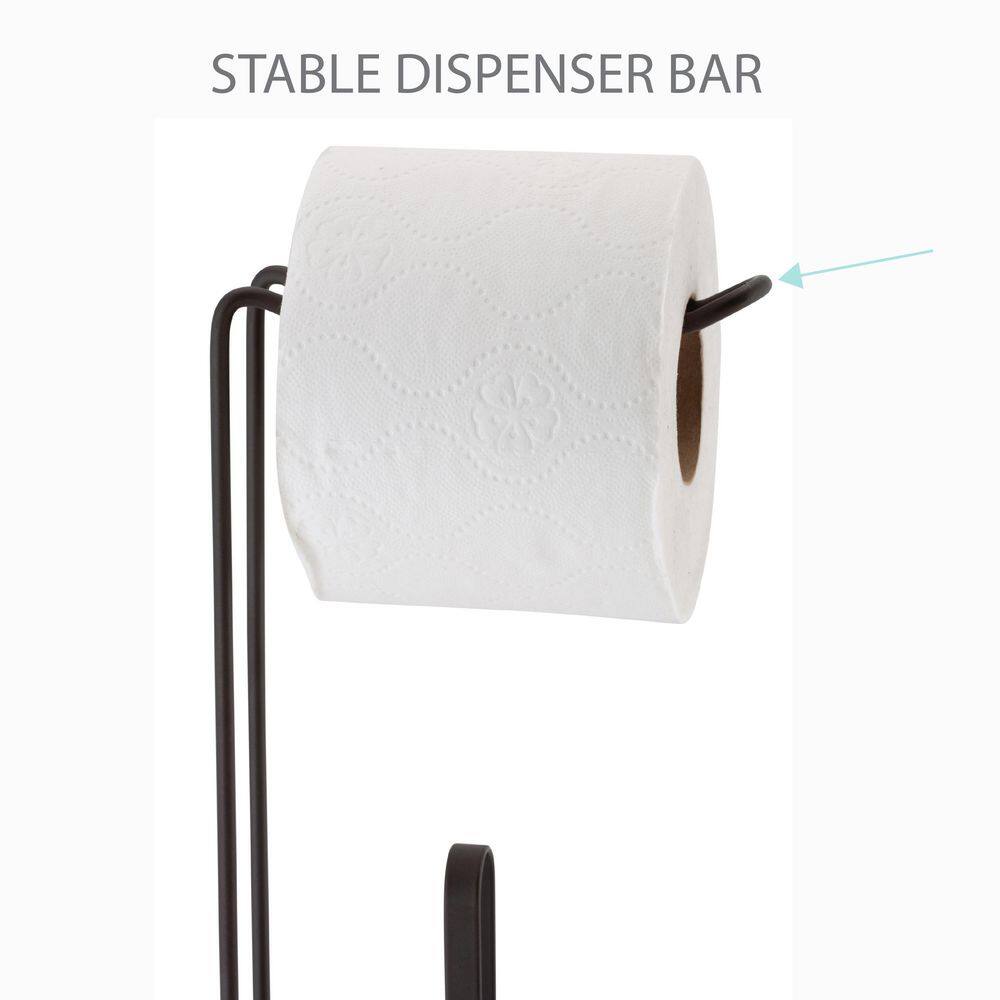 Bronze Freestanding Toilet Paper Holder with Reserve