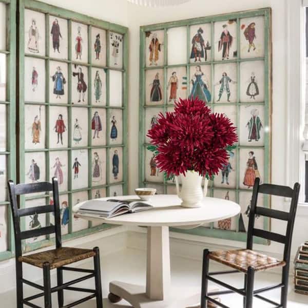 Unbranded Home Decor Series: 6-Piece, 26"H x 7"W Red Artificial Mums Flowers