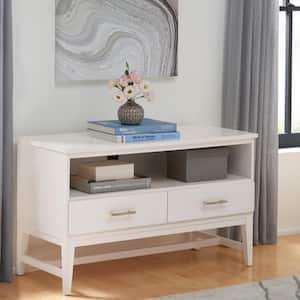 Bellamy Ivory Wood 2 Drawer TV Stand with Cord Management (42 in. W x 25 in. H)