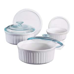 French White 6-Piece Ceramic Bakeware Set