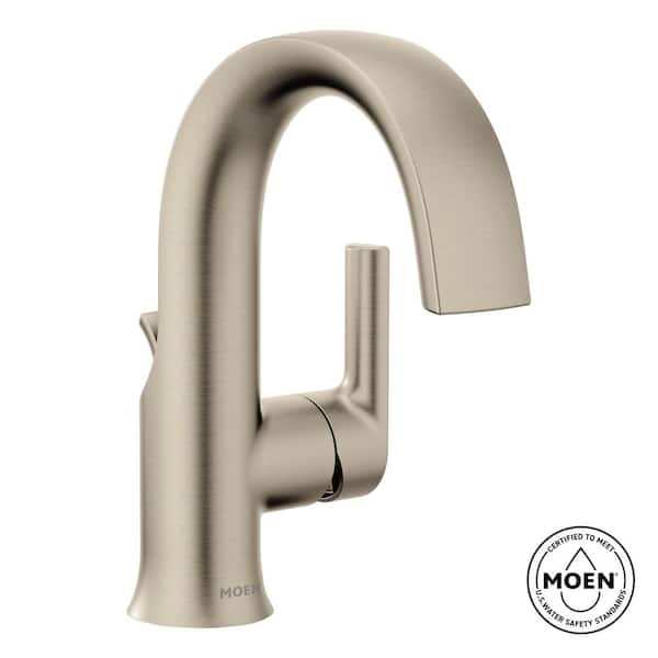MOEN Doux Single Hole Single-Handle Bathroom Faucet in Brushed Nickel