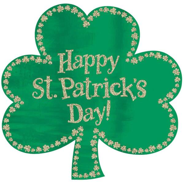 Amscan 16 In Happy St Patrick S Day Green Paper Shamrock Cutout 7 Pack The Home Depot