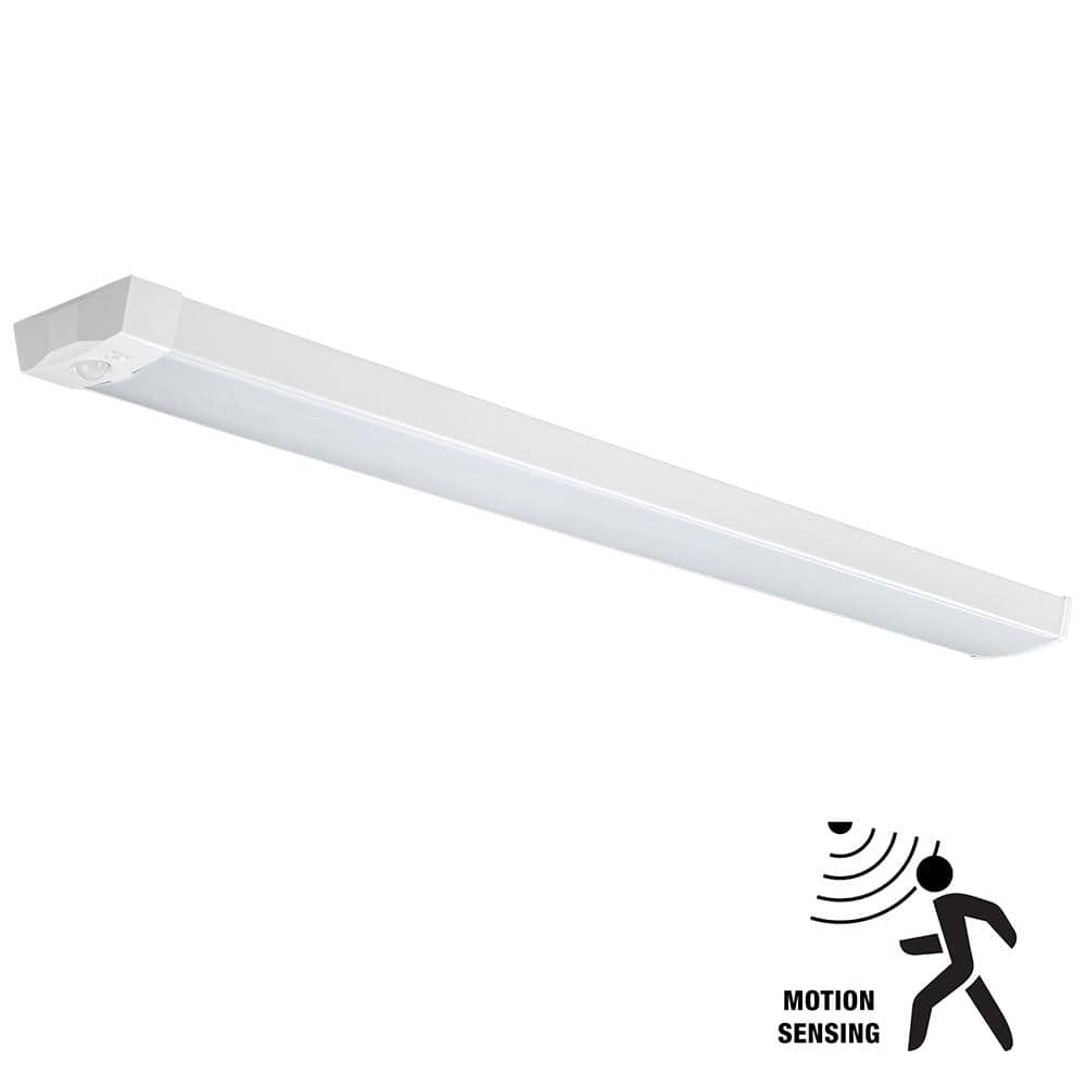 4 ft. 64-Watt Equivalent Motion Sensing Integrated LED White Shop Light 360