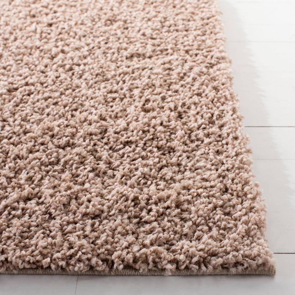 Beige 5'3" x 7'6" Synthetic Shag Area Rug