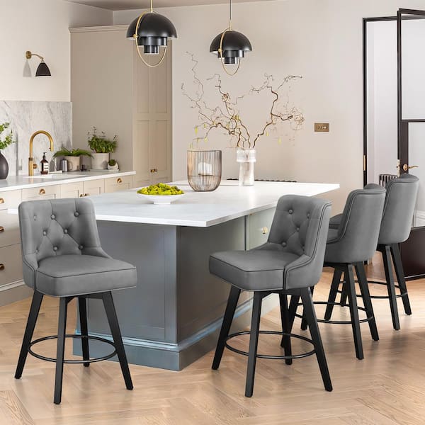 Grey bar discount stools wooden legs