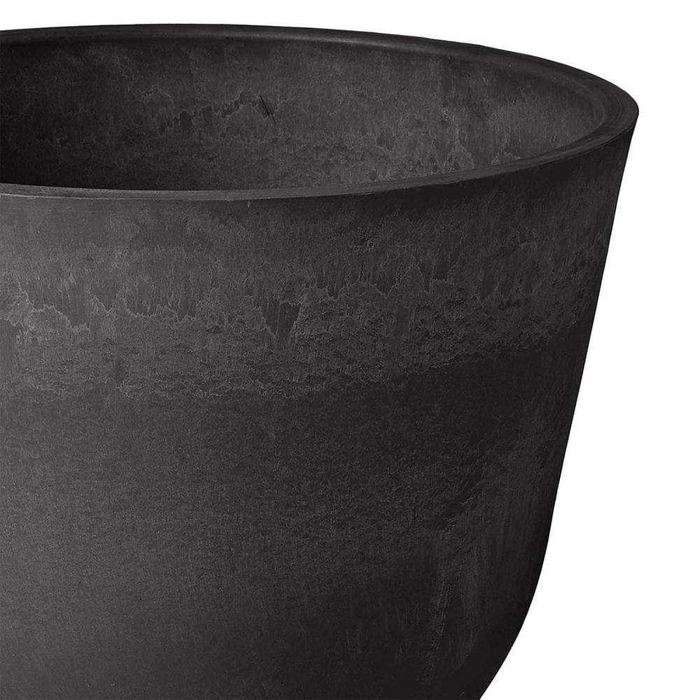 Black Recycled Plastic and Stone Medium Urn Planter