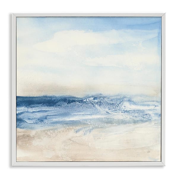 Abstract Surf and Sand by Chris Paschke White Framed Coastal Giclee Art Print 12 in. x 12 in.