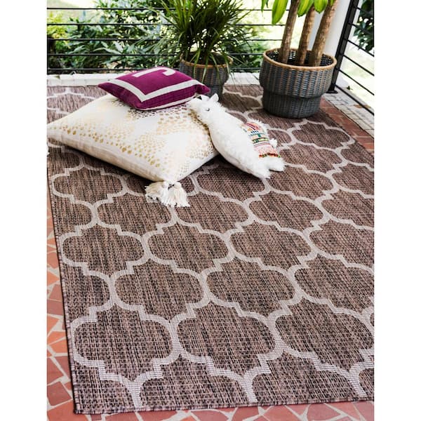 Outdoor Trellis Brown 4' 0 x 6' 0 Area Rug
