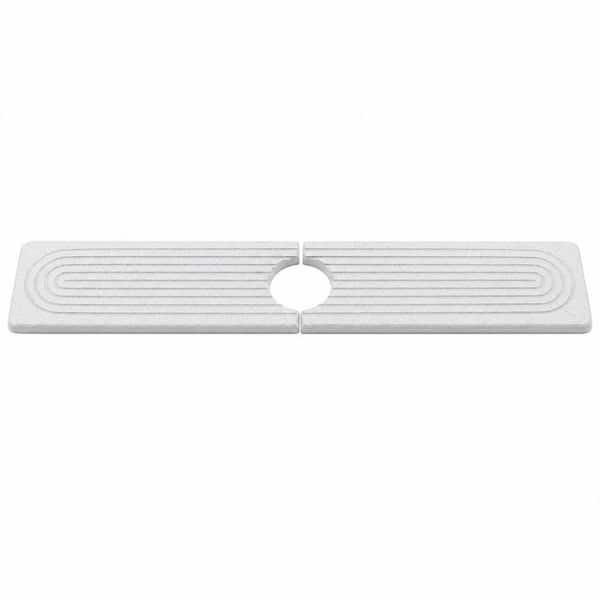 0.5 in. H x 23.6 in. W x 4 in. D White Quick Dry Sink Splash Guard, Sink Faucet Mat, Stone Sink Tray for Countertops