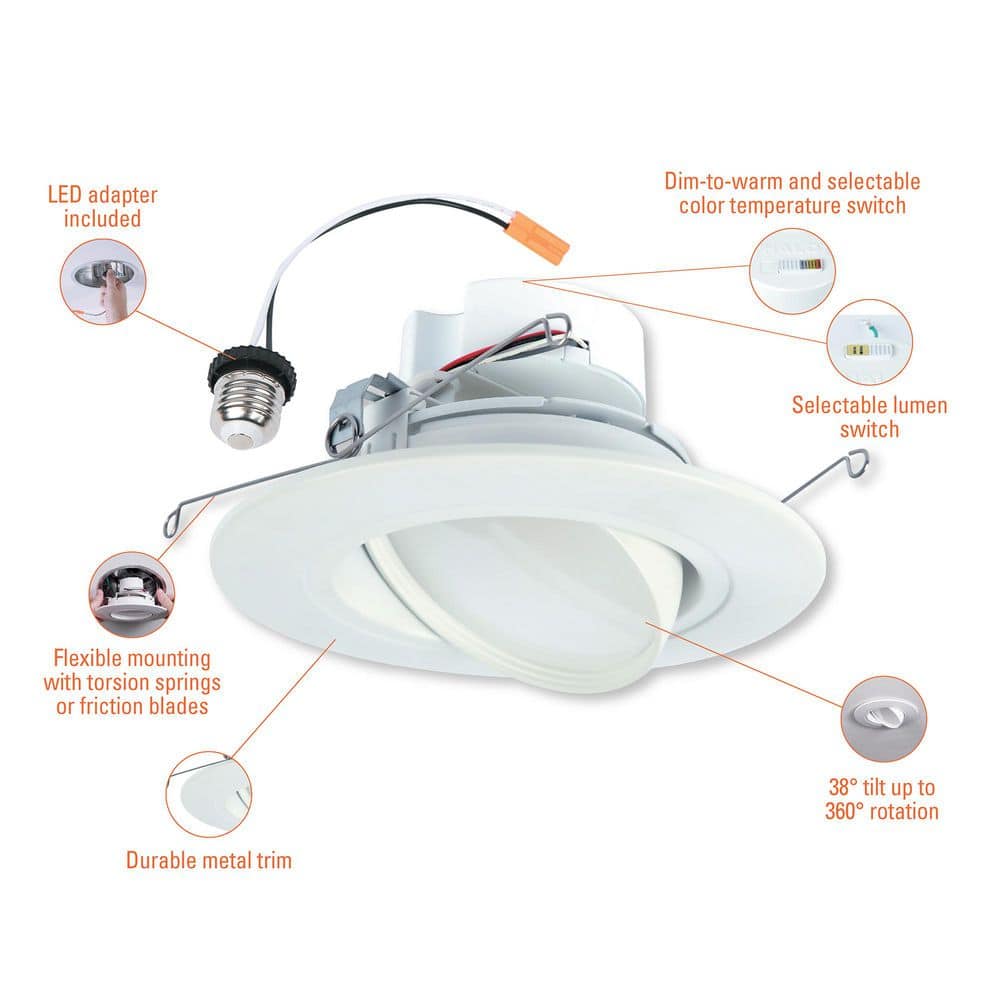 White Aluminum Adjustable LED Recessed Light Trim