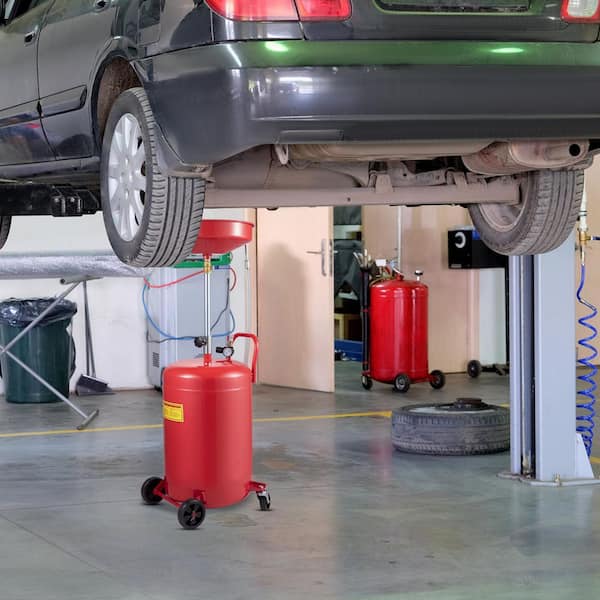 Waste Oil Drain Tank 20 Gal. Portable Oil Drain Air Operated Drainer Oil Change, Fluid Fuel Transfer Drainage