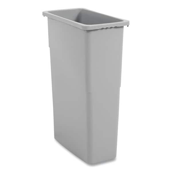 Coastwide Professional™ Slim Plastic Trash Can with no Lid, Black, 23 Gal.  (CW50718)