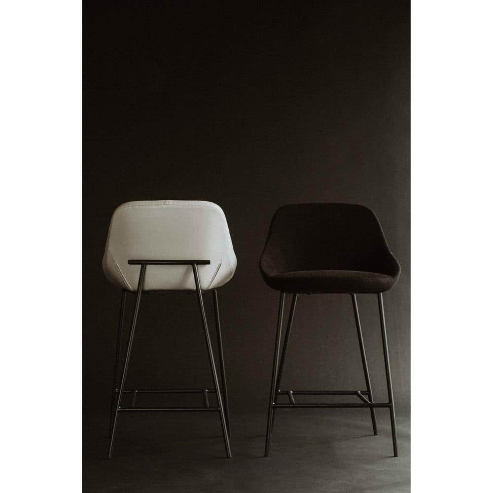 NADAAL STUDIOS Della 27.2 in. Black, Slim Steel Legs Metal