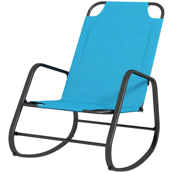 Unbranded Garden Rocking Chair Light Blue Metal Outdoor Rocking Chair