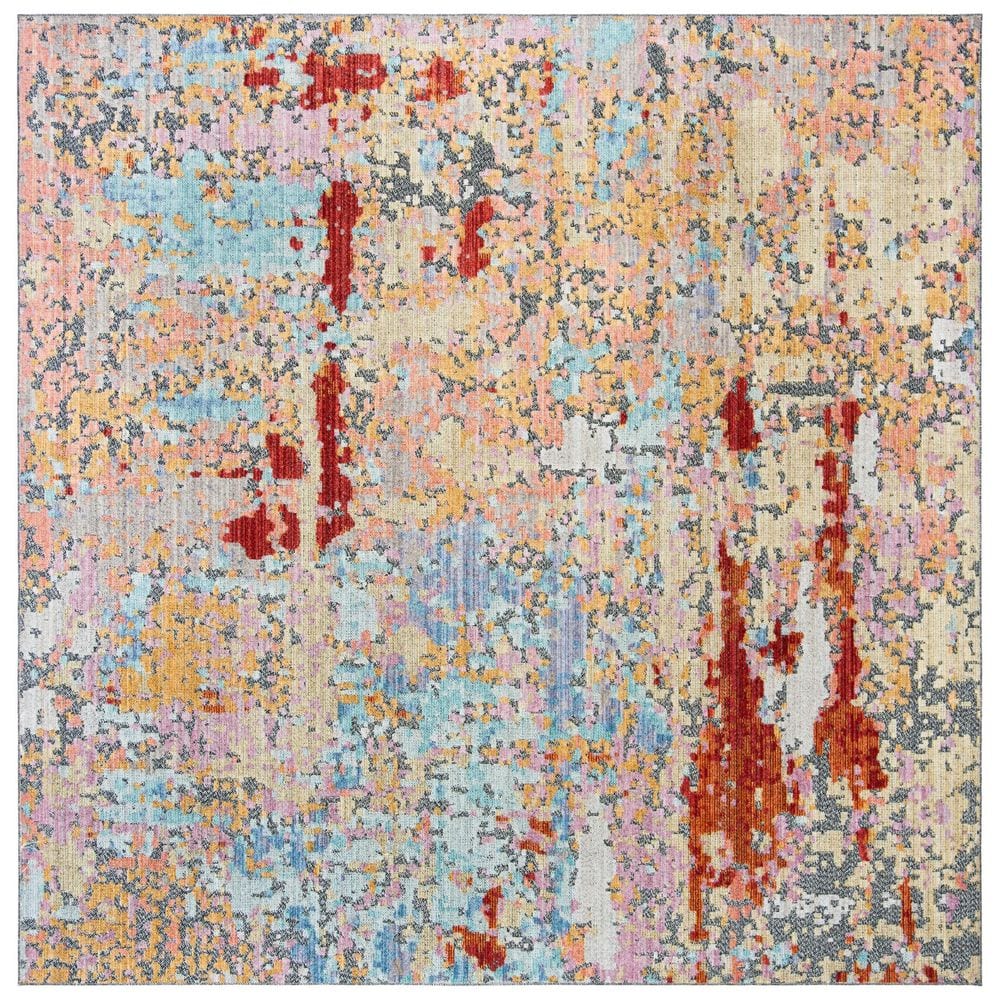 Red Yellow Rugs SAFAVIEH Provance 7 ft. x 7 ft. Yellow/Red Distressed Square Area Rug ...