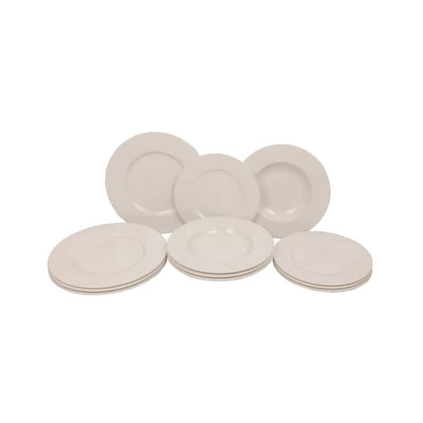 12-Piece Cellini White Dinnerware Set Service for 4