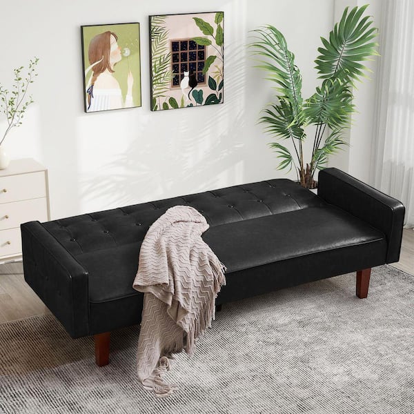 WONDER COMFORT Chic 74 in. Faux Leather 2-Seats Loveseat