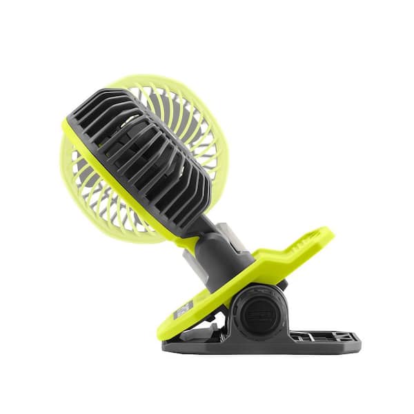 RYOBI - USB Lithium Clamp Fan Kit with 2.0 Ah USB Lithium Battery, Charging Cable, and Extra USB Lithium 3.0 Ah Battery