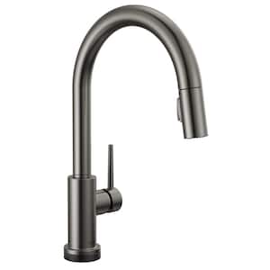 Trinsic Single-Handle Pull-Down Sprayer Kitchen Faucet with Touch2O Technology in Black Stainless