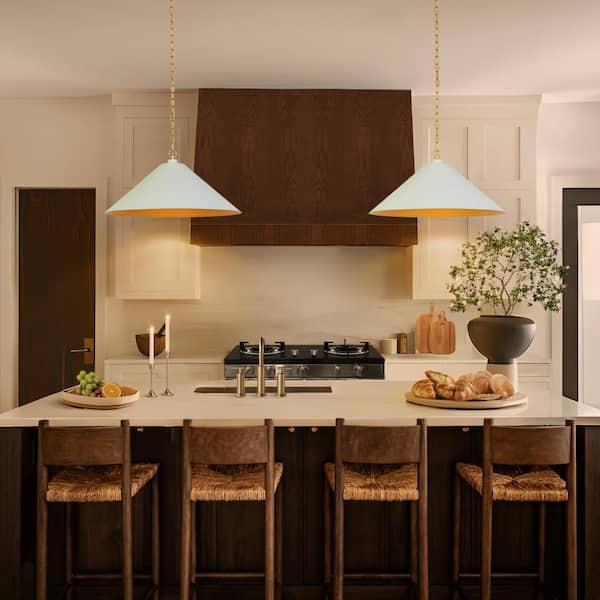Zevni Mid-century Modern 24.2 in. W 1-Light Gold Pendant Zevni Mid-century Modern 24.2 in. W 1-Light Gold Pendant