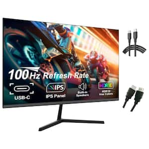 24 in. FHD PC Monitor with USB Type-C, Ultra-Slim Ergonomic Tilt Eye Care 75Hz, HDMI VGA, Built-in Speakers Earphones