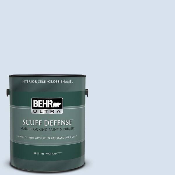 BEHR ULTRA 1 gal. #580A-2 Icy Bay Extra Durable Semi-Gloss Enamel Interior Paint & Primer
