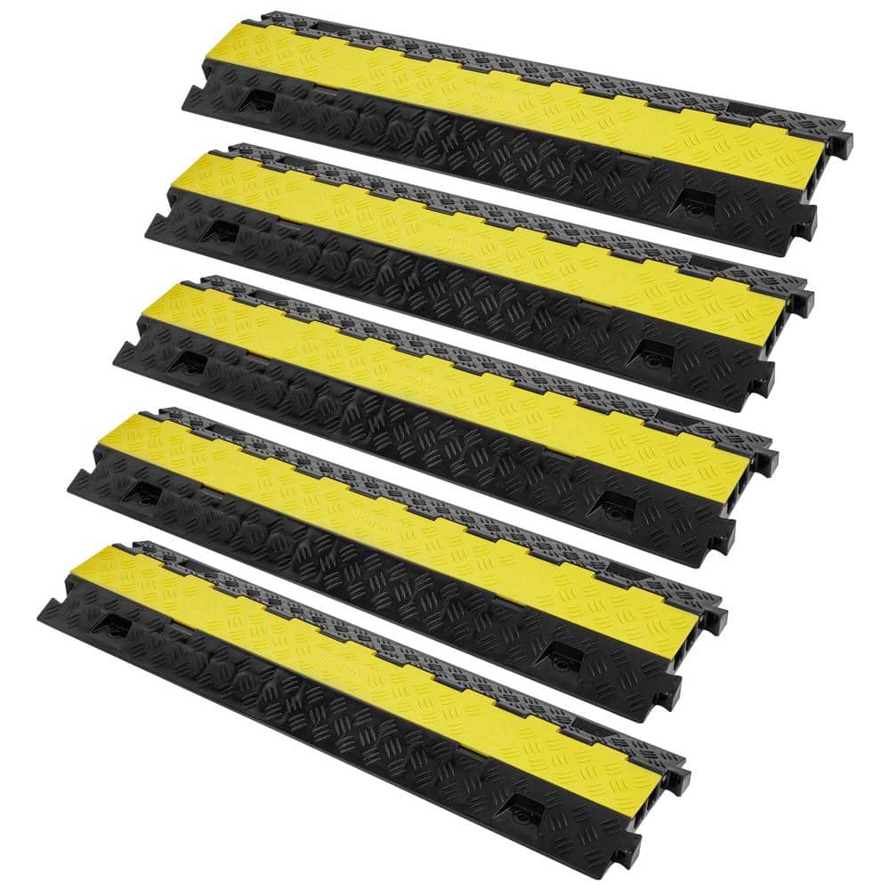 VEVOR 36.14 in. x 9.84 in. Cable Protector Ramp 2 Channel 22000lbs ...