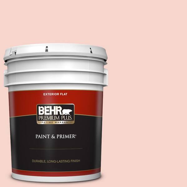 BEHR PREMIUM PLUS 5 gal. #M170-1 Pink Elephant Flat Exterior Paint & Primer