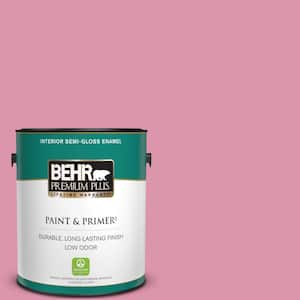 1 gal. #110B-4 Foxy Pink Semi-Gloss Enamel Low Odor Interior Paint & Primer