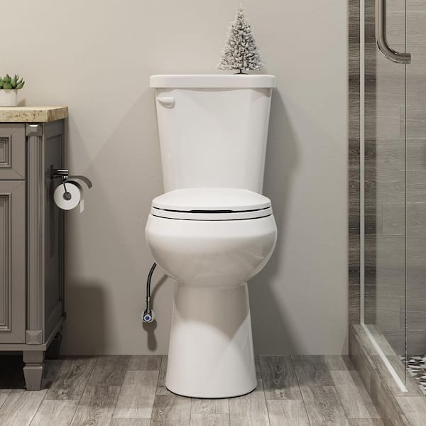 1.28 GPF Single Flush Round 21 in. Raised Toilet Map Flush 1000g, Soft-Close Seat Included 2-Piece