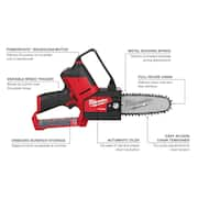 M12 FUEL 6 in. 12V Lithium-Ion Brushless Electric Cordless Battery Pruning Saw HATCHET w/Pruner Shears, (2) Batteries