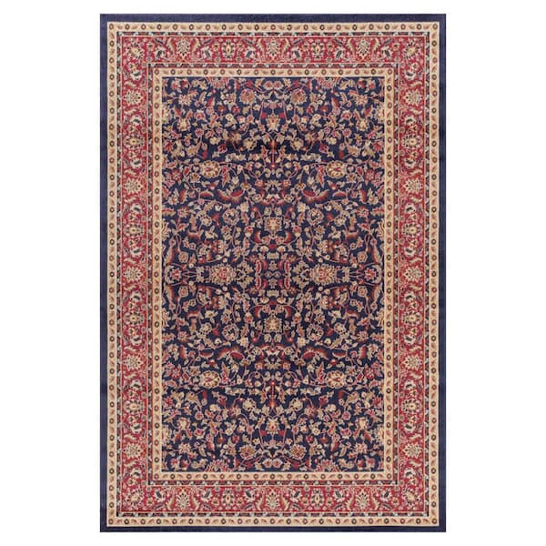 Jewel Kashan Navy 8 ft. x 10 ft. Area Rug