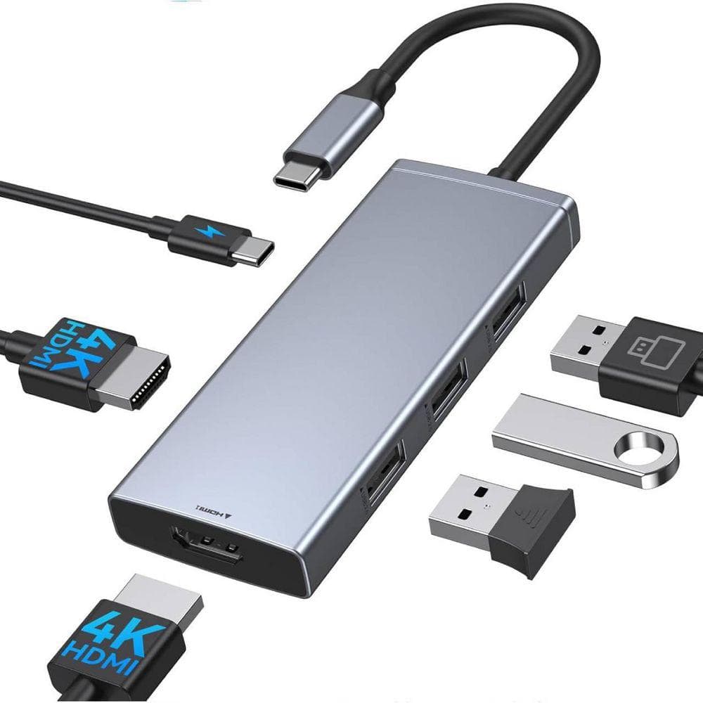 Dual HDMI Monitors Docking Station USB C Adapter 4K 60Hz for Laptops with PD and 3 USB Ports
