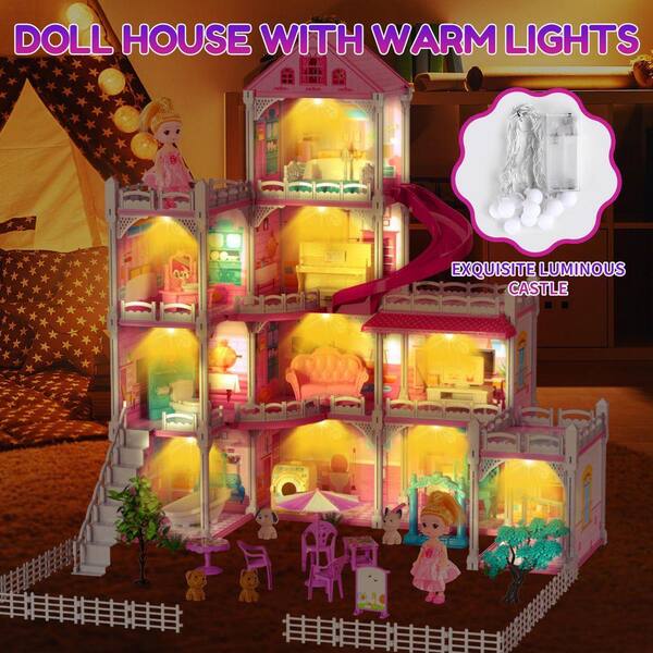 ドールハウス LUKVIZO Doll House Series Plastic Indoor Swing Set with 10-Rooms