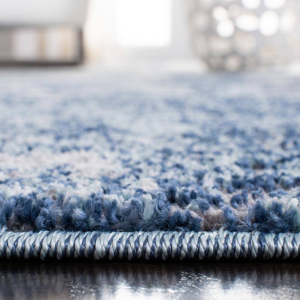 Aston Navy/Gray 9 ft. x 12 ft. Distressed Geometric Area Rug - thumbnail 4