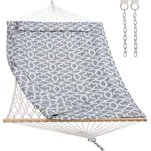 12 ft. Portable Hammock With Detachable Pad and Pillow, Grey