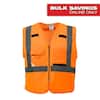 Milwaukee Small/Medium Orange Class 2 High Visibility Safety Vest with 10 Pockets