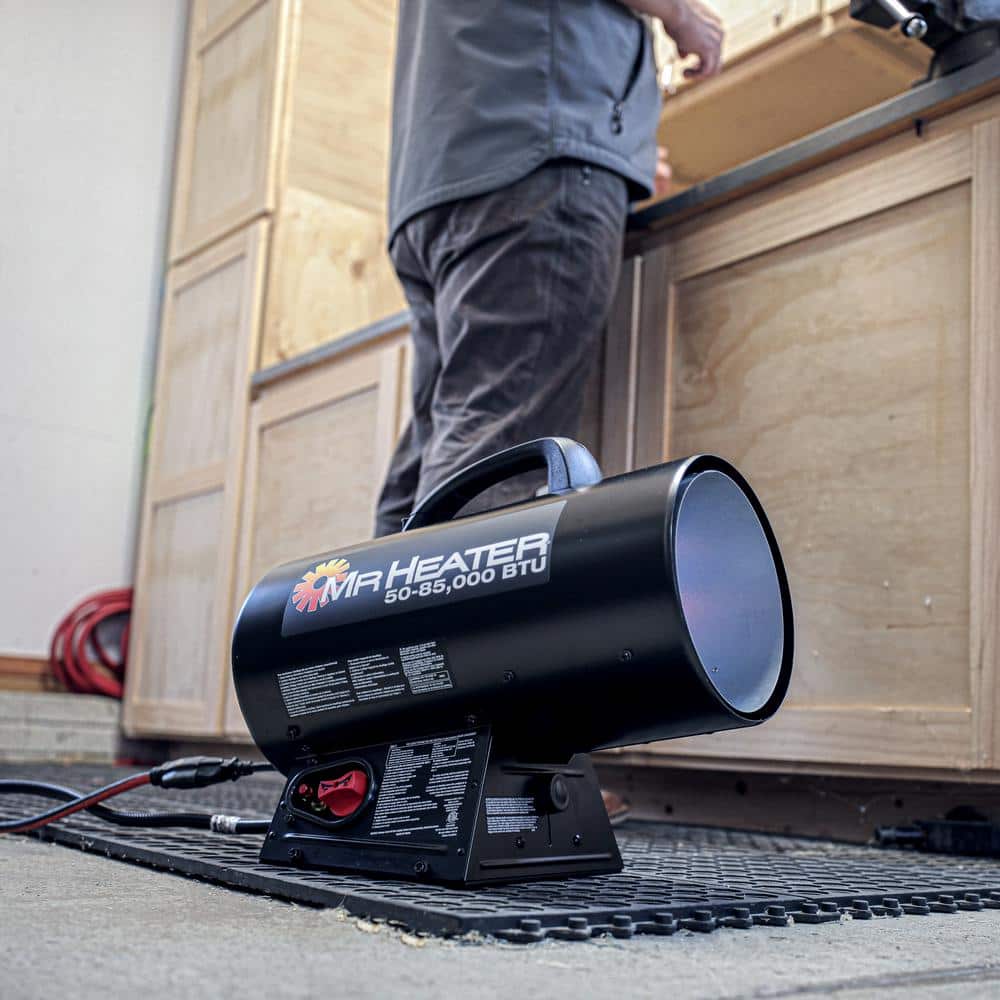 85,000 BTU Black Steel Forced Air Propane Heater