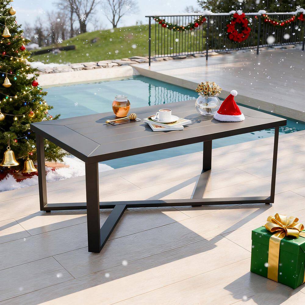 Rectangle All-Weather Aluminum Garden Outdoor Patio Coffee Table price history on PriceWatchPro