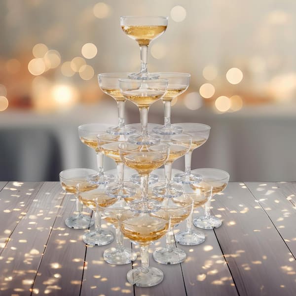 Lavish Home 100-Pack 5 oz. Plastic Champagne Glasses